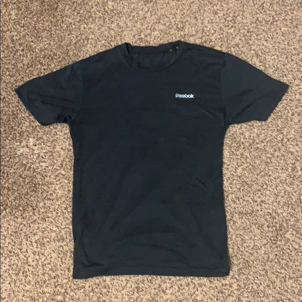 Black Reebok workout shirt.